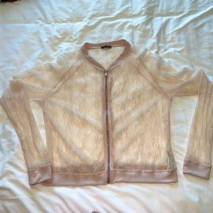 Zara Mesh Zip Up Top